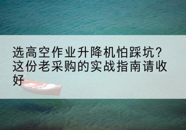 盐山高空作业升降机厂家推荐-选高空作业升降机怕踩坑？这份老采购的实战指南请收好